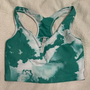 Sage Green and White Sports Bra